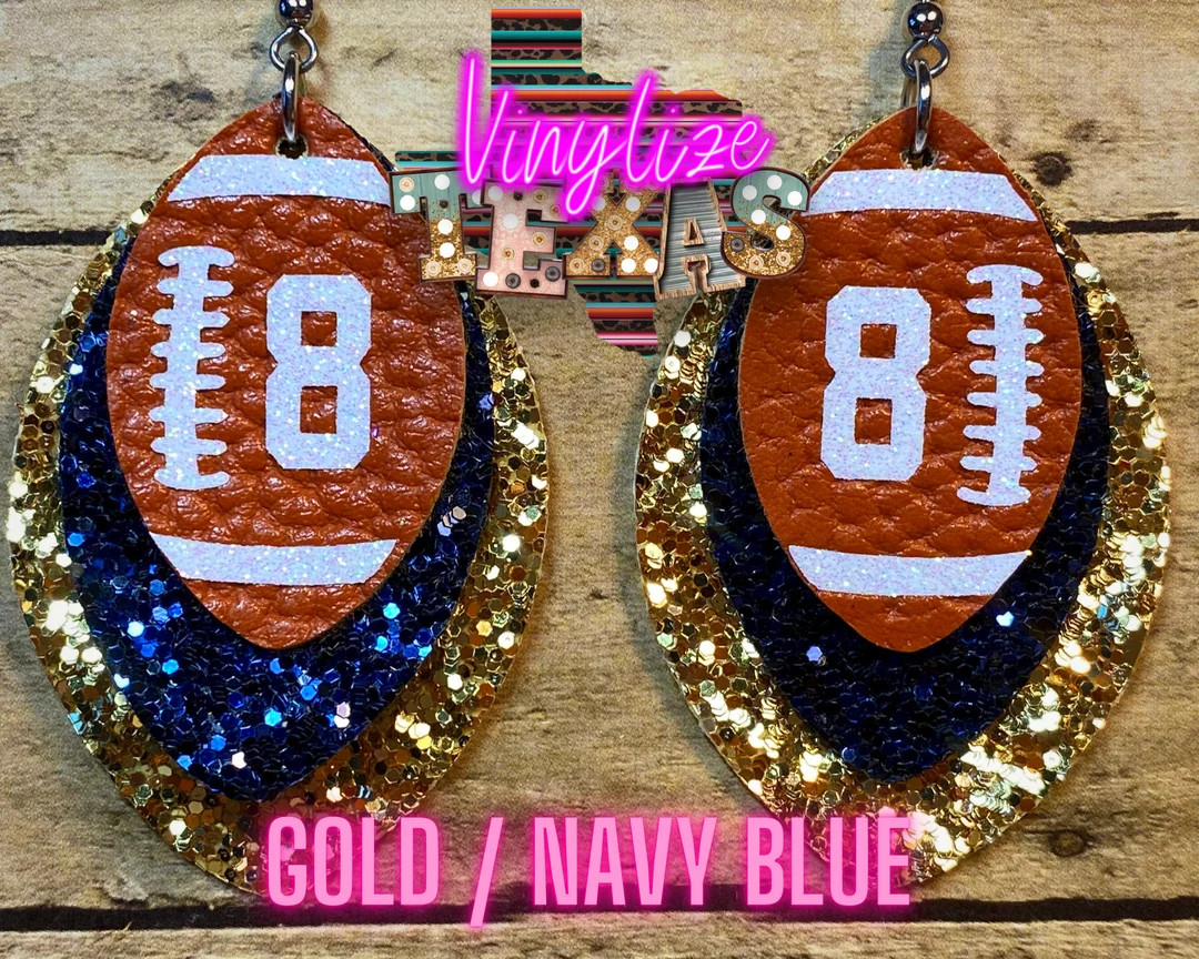 Football Shape Triple Layer Jersey Number Earrings - Etsy | Etsy (US)