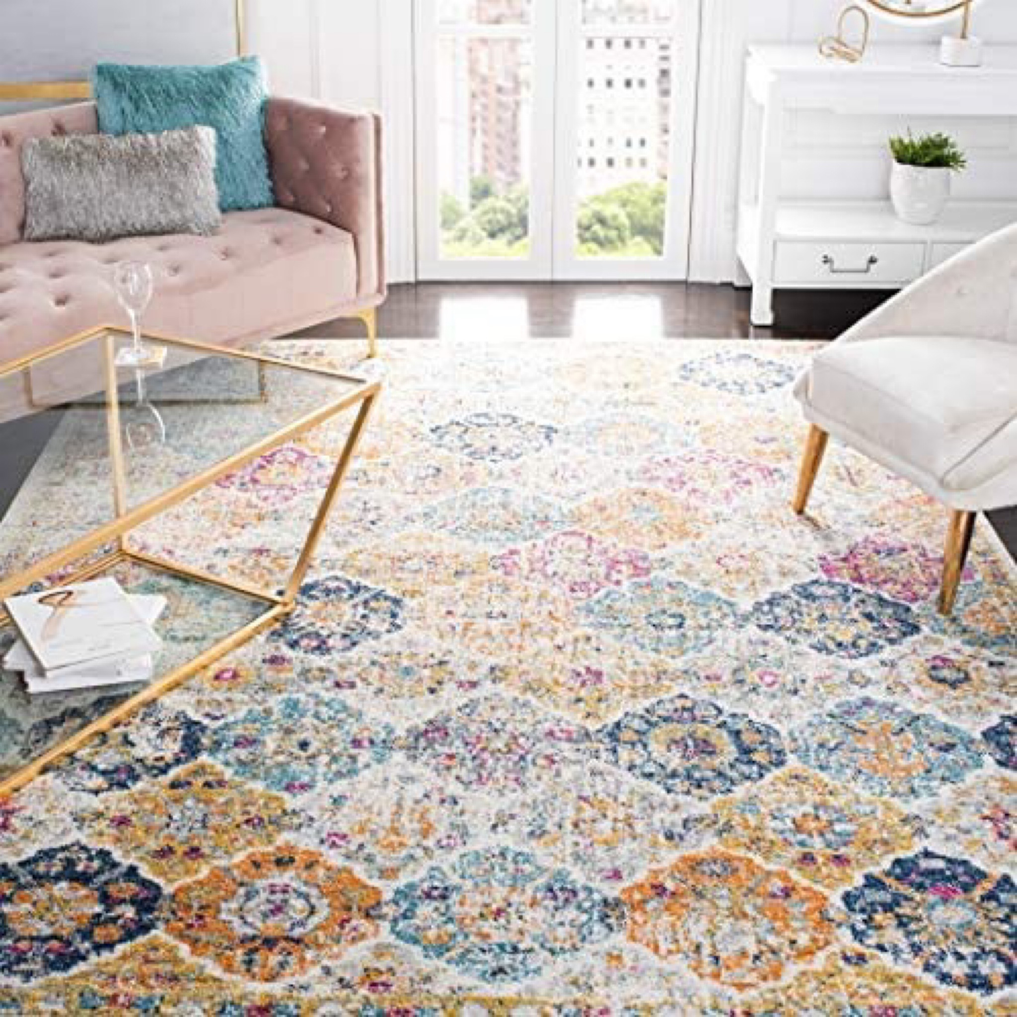 I have this rug at home and in my classroom.  It makes me happy just looking at it!  #rug #beautiful #throwrug #teacher #classroom #classroomdecor