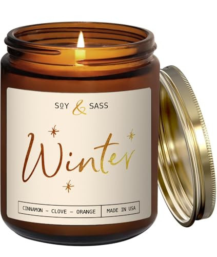 Winter Candle, Christmas Candles Scented - w/Orange, Cinnamon & Vanilla - Infused with Essential Oils I Winter Candles I 9oz, 50Hr, Made in USA | Amazon (US)
