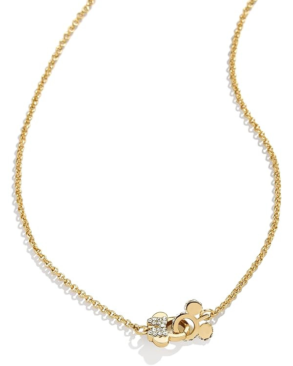 Mickey Mouse & Minnie Mouse Disney Better Half Necklace - Clear/Gold | Amazon (US)