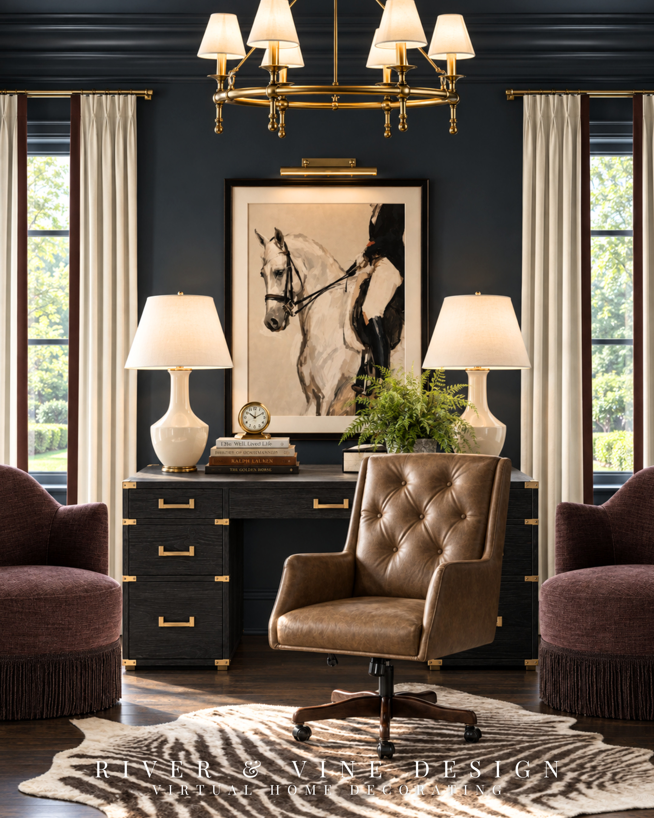 You spend too much time at your desk for it to be the last corner of your home you enjoy looking at.

In this multipurpose home office, the workspace gets the same attention as the guest area across the room. A desk with drawers provides everyday storage, while the warm brown desk chair, brass details, and framed artwork connect it to the rest of the design.

Start with the storage and work surface your routine needs, then choose finishes you’d happily use elsewhere in your home. Curtains, lighting, and art deserve a place in an office, too.

Explore the desk, seating, and lighting for a workspace that feels like part of your home.

traditional home office ideas, home office desk with storage, navy office decor, brown desk chair, brass office lighting, office guest room design

I may receive a commission from purchases made through my links.
 

 #LTKHome
