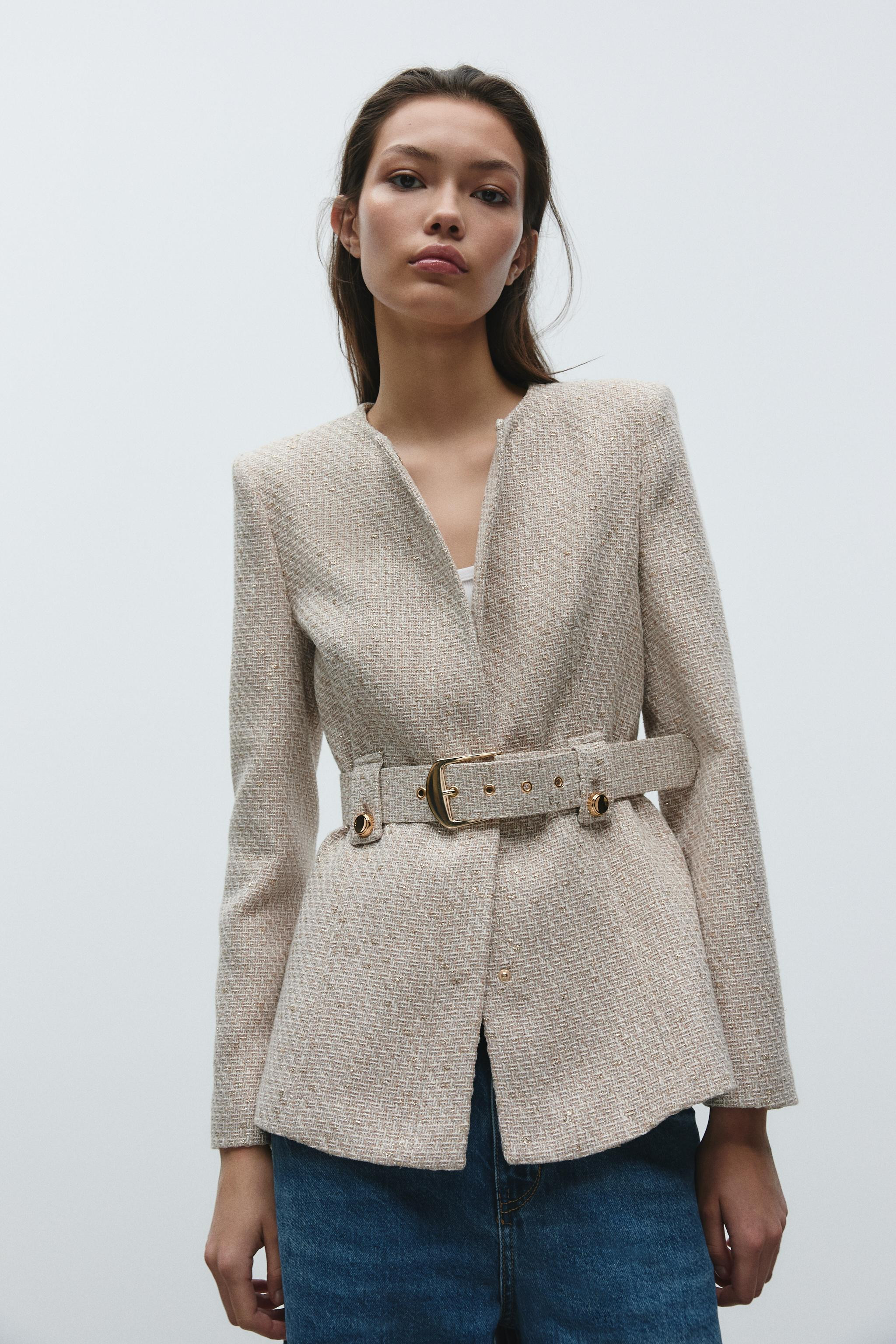 BELTED TEXTURED BLAZER | Zara US