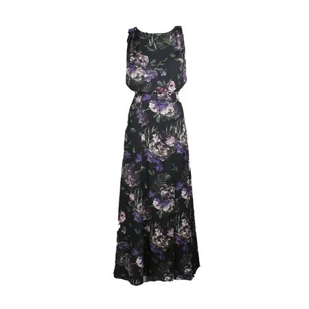 Fame And Partners Black Floral Printed Blouson Maxi Dress 0 | Walmart (US)