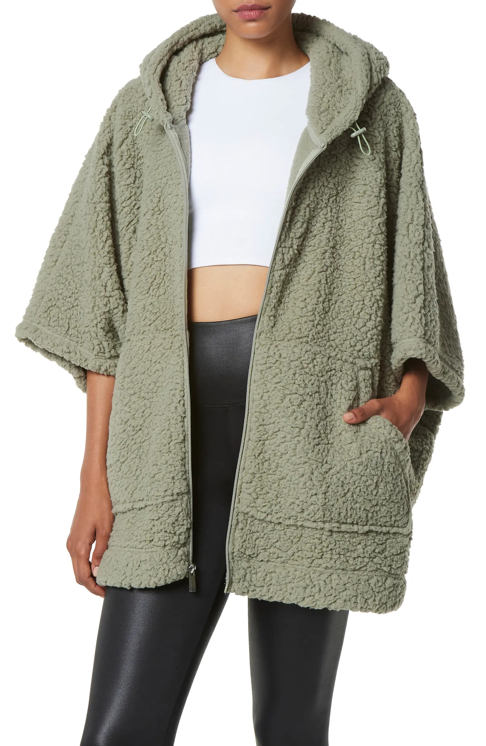 Teddy Fleece Hooded Poncho | Nordstrom Rack