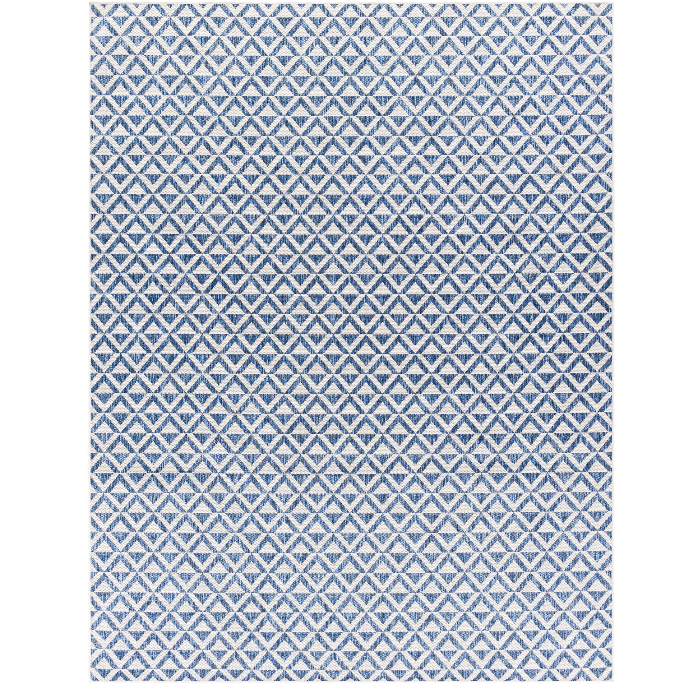 Mainstays Blue Turquoise Geometric Diamond Indoor/Outdoor Rug, 8'x10' | Walmart (US)