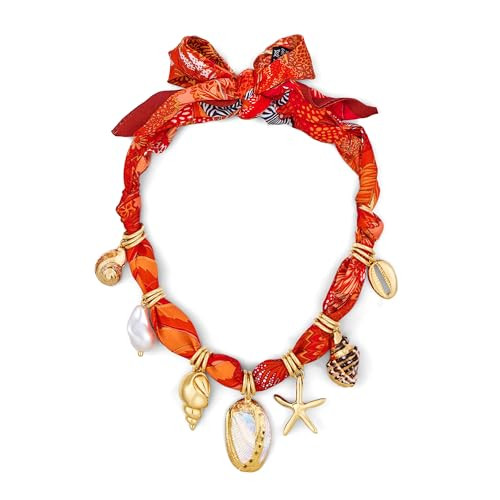 Amazon.com: CLASSYZINT Shell Necklace for Women Scarf Choker Necklace Bandana Necklace with Seash... | Amazon (US)