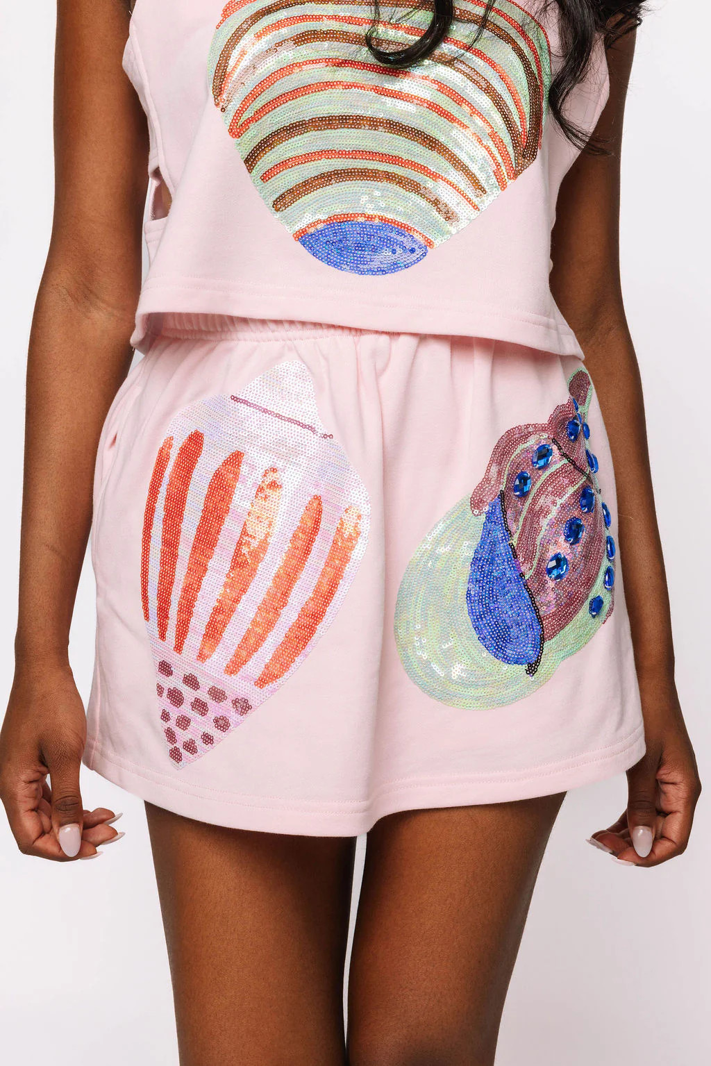 Light Pink Multi Shell Skort | Queen of Sparkles
