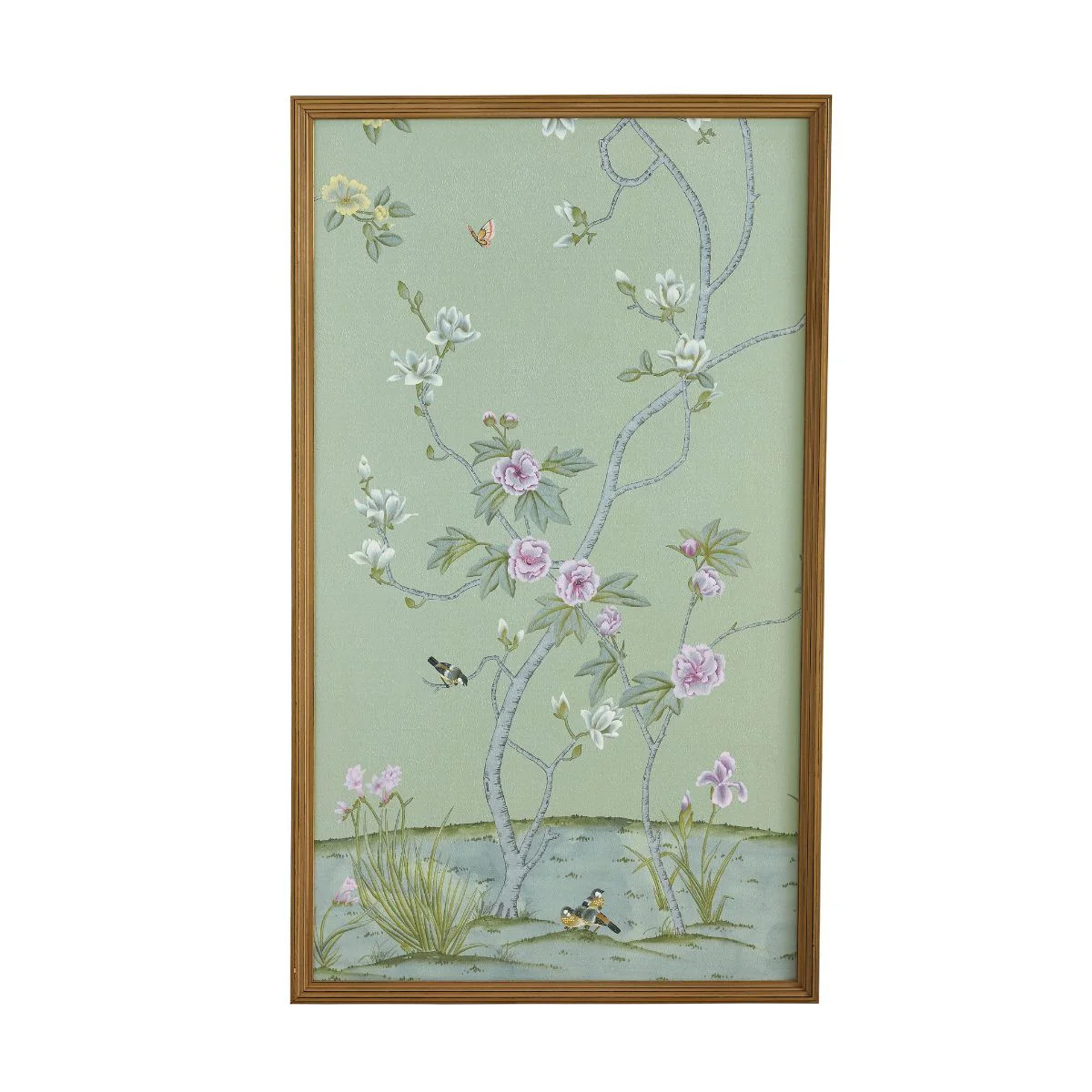 Nicola's Garden Framed Chinoiserie Mural Petite Panel II | Caitlin Wilson Design