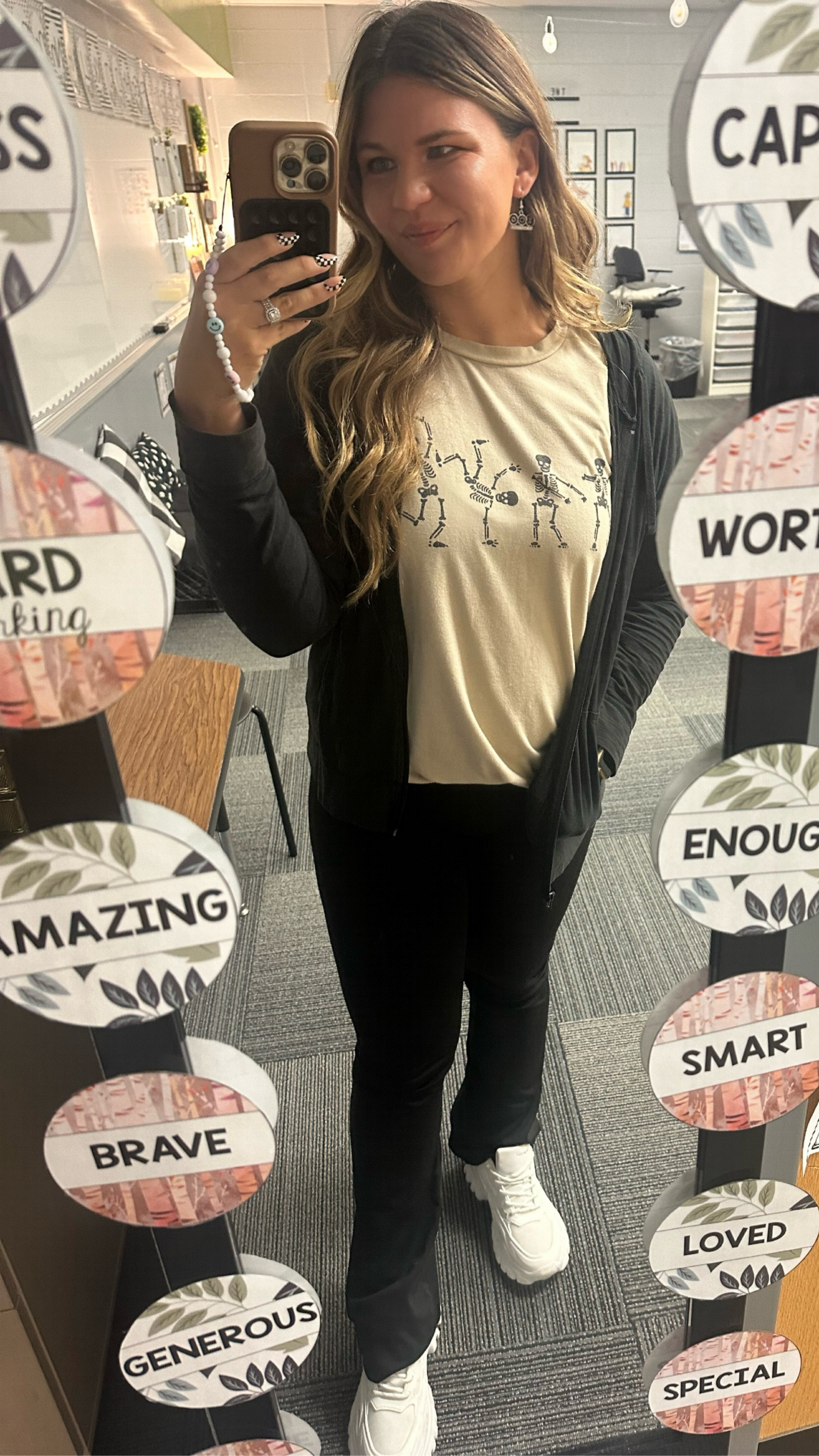 Halloween themed comfortable outfit. These flared leggings are my favorite pants ever and they are under $20 right now  

#LTKfitness #LTKHalloween #LTKSeasonal