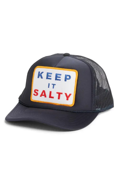 Friday Feelin’ Keep it Salty Patch Trucker Hat in Navy at Nordstrom | Nordstrom