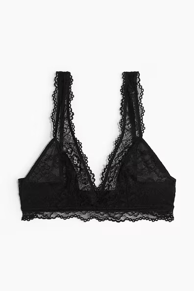 H & M - Soft lace bra - Black | H&M (UK, MY, IN, SG, PH, TW, HK)