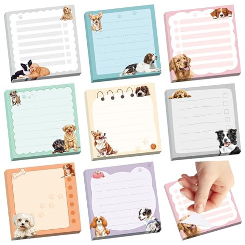 Leezead 600Pcs Cute Dog Sticky Notes, Cartoon Dog Animal Sticky Notes Kawaii Self-Stick Memo Pads for Dog Lover Office Home School Supplies | Amazon (US)
