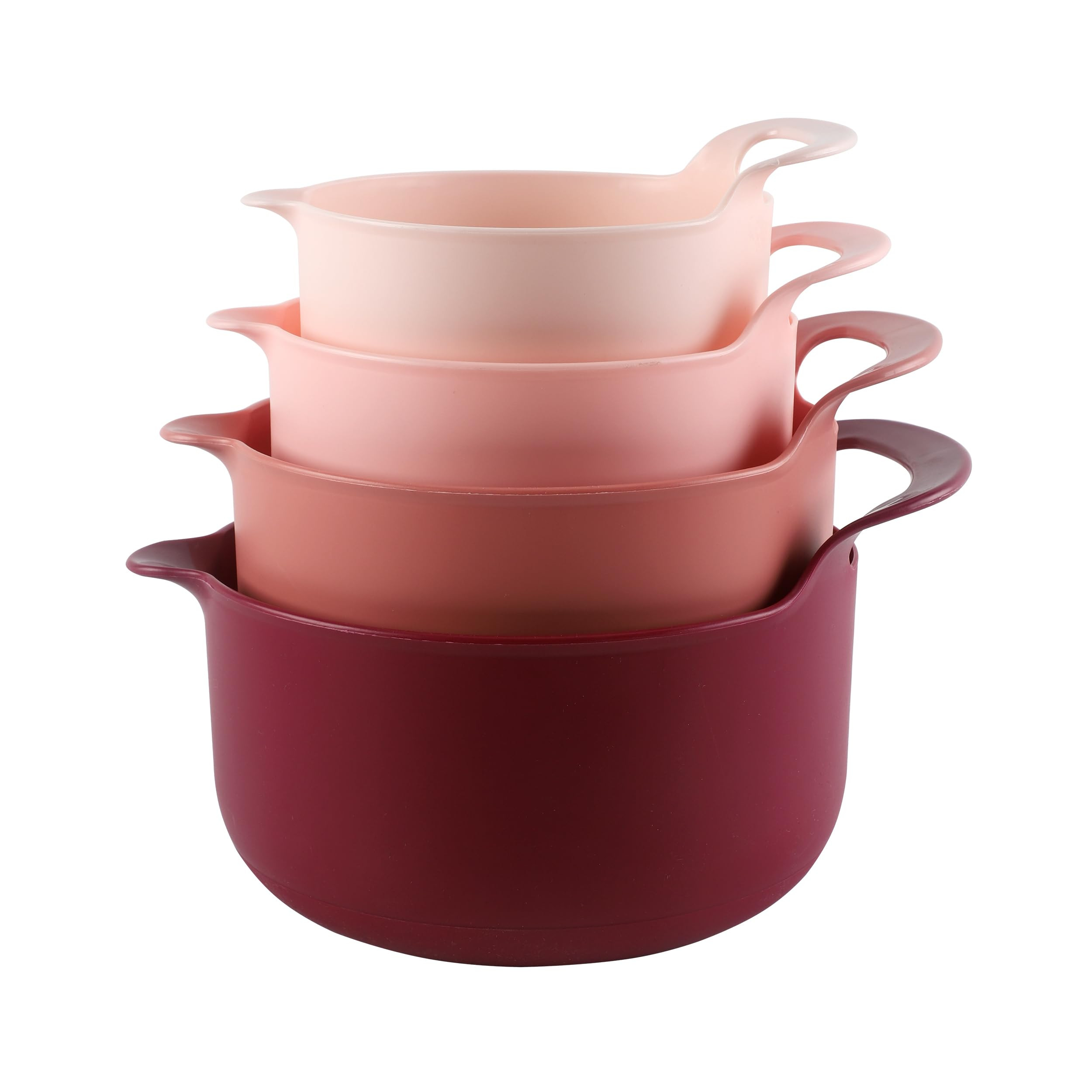 COOK WITH COLOR Nesting Plastic Mixing Bowl Set with Pour Spouts and Handles, Rose, 4 Piece Non-S... | Amazon (US)