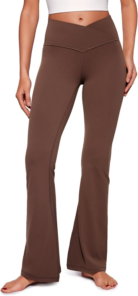 CRZ YOGA Women's Butterluxe Crossover Flared Leggings - 31'' High Waist Bootleg Workout Leggings ... | Amazon (UK)
