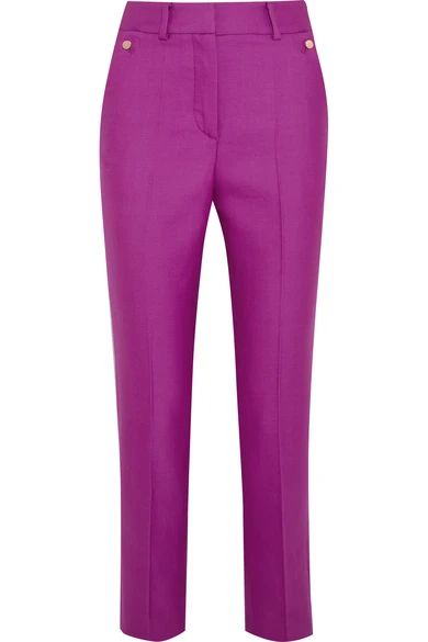 Petar Petrov - Hano Wool And Silk-blend Slim-leg Pants - Purple | NET-A-PORTER (US)