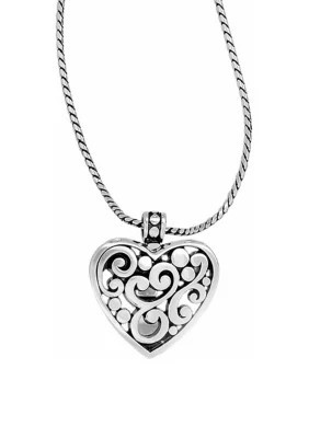 Brighton Contempo Heart Badge Clip Necklace, Silver | Belk