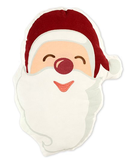 White & Red Santa Smile Decorative Pillow | Zulily
