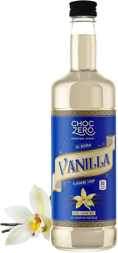 ChocZero Sugar Free Vanilla Syrup for Coffee - Keto Flavoring Syrups - Low Calorie Simple Syrup f... | Amazon (US)