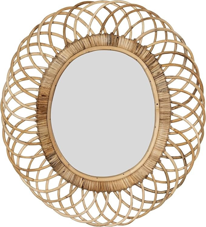 Amazon.com: Creative Co-Op Oval Woven Bamboo Wall Mirror : Home & Kitchen | Amazon (US)