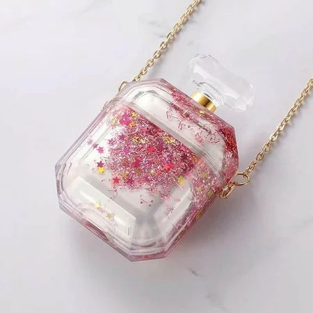 AirPods Case with Strap Chain Cute QuickSand Cover Protective for Apple Airpod Case 2&1 Pink | Walmart (US)