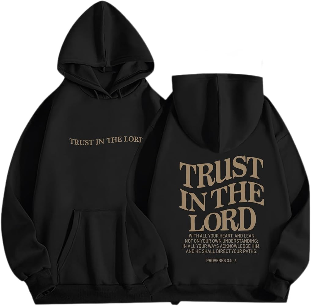 Tuislay Trust In The Lord Graphic Hoodies Christian Faith Sweatshirts For Women Bible Verse Relig... | Amazon (US)