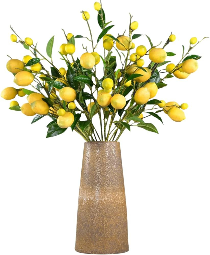 Sunm Boutique 2 Pack Artificial Lemon Branch Vivid Yellow Artificial Lemon Branch Home Party Gard... | Amazon (US)