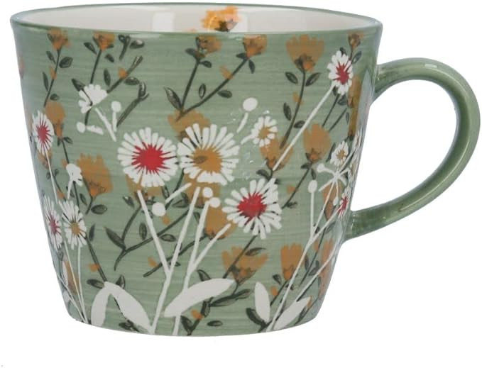 Gisela Graham Green Ceramic Mug with Daisy Design | Amazon (UK)