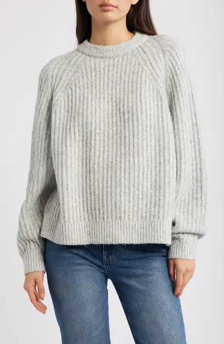 Balloon Sleeve Crewneck Sweater | Nordstrom