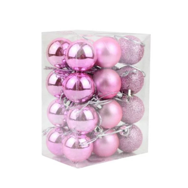 24 pcs Christmas Tree Ornaments Set Mini Shatterproof Holiday Ornaments Balls for Christmas Decor... | Walmart (US)