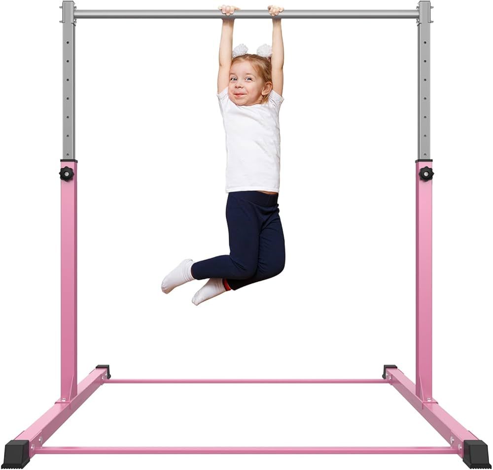 Safly Fun Gymnastics Bar for Kids Ages 3-15 for Home - Steady Steel Construction, Anti-Slip, Easy... | Amazon (US)