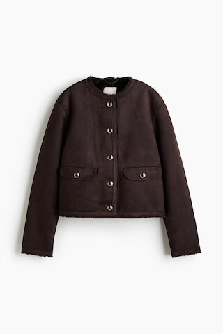 H & M - Pile-Lined Jacket - Brown | H&M (US + CA)