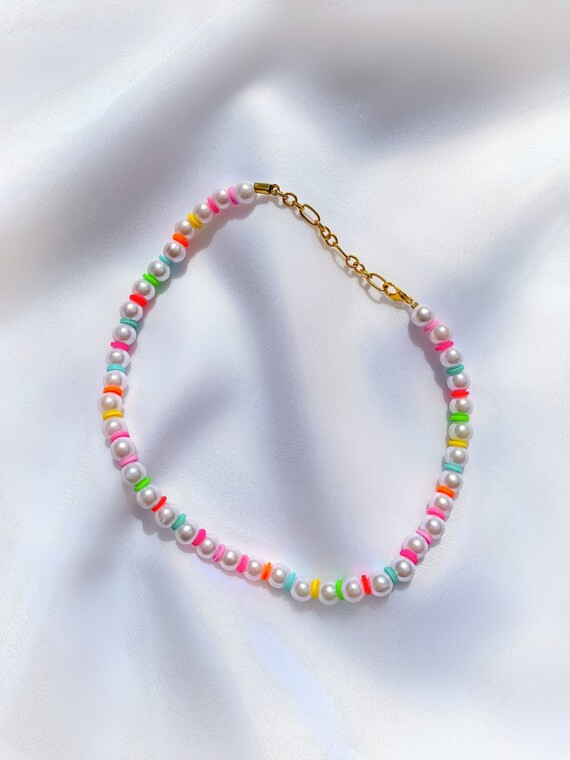 Trendy Colorful Necklaces, Summer Beaded Necklace, Trendy Beaded Necklaces - Colorful Wonderland | Etsy (US)