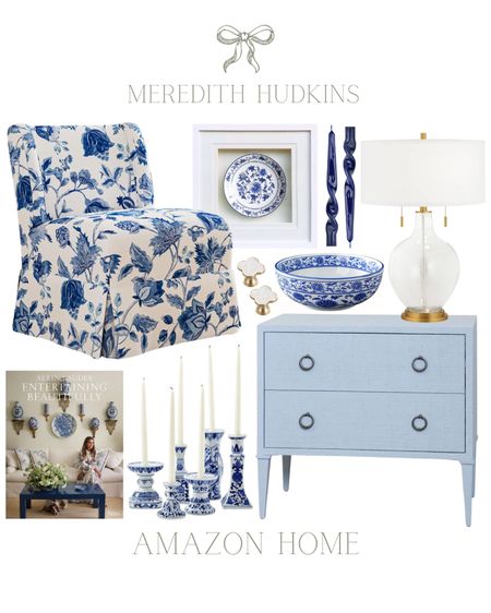 Meredith Hudkins preppy, classic timeless, coastal home decor grandmillennial  home decor, blue and white home blue nightstand, side table, table, glass table, lamp, Chinoiserie, Accent chair, upholstered chair, entertaining beautifully, coffee table, book, taper, candles, framed art, hardware, decorative bowl, candle holder, living room, bedroom entryway 

#LTKHome #LTKSaleAlert #LTKFindsUnder50
