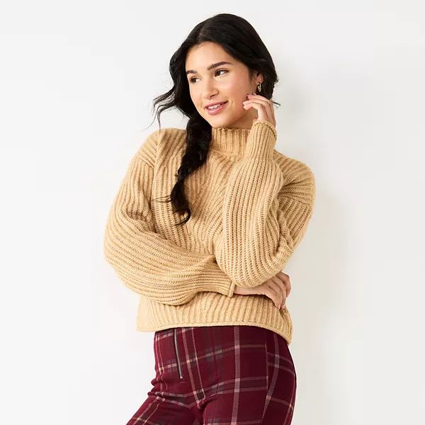 Juniors' SO® Ribbed Mockneck Sweater | Kohl's