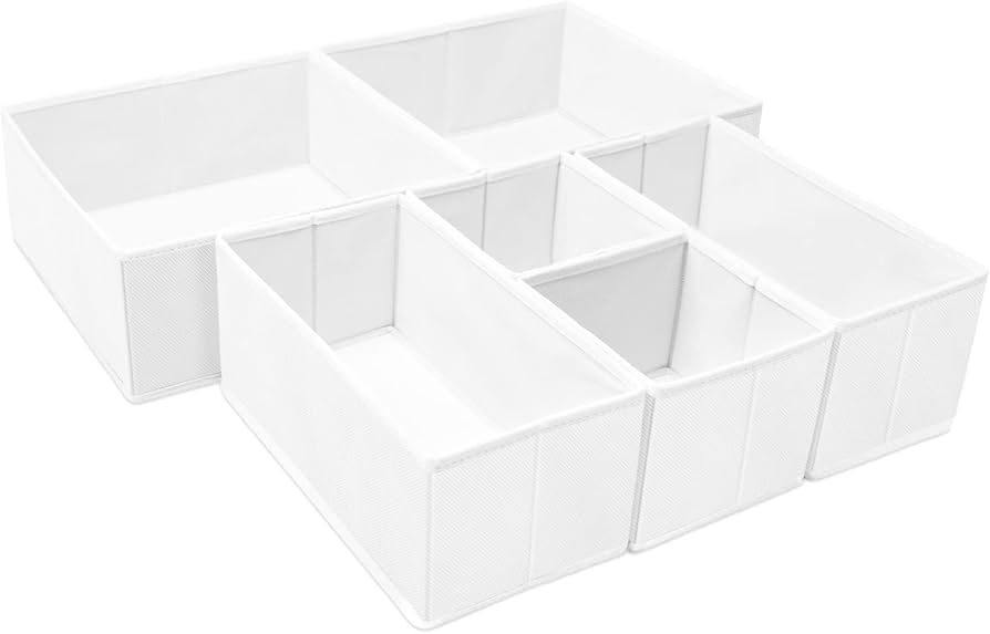 6 Pack Clothes Drawer Organizer, Fabric Foldable Closet Dresser Drawer Organizer for Clothing, Br... | Amazon (US)