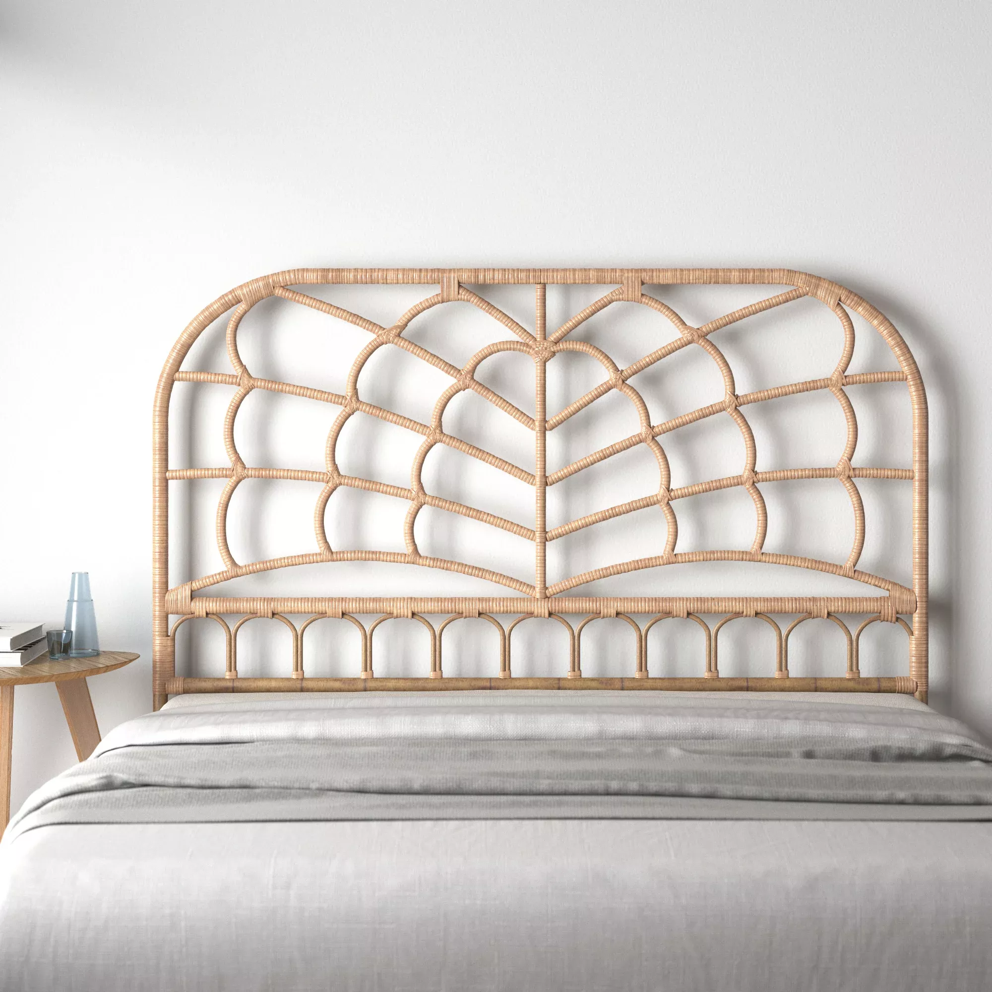 Rattan open on sale frame headboard