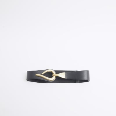 Black large clip waist belt | River Island UK & IE