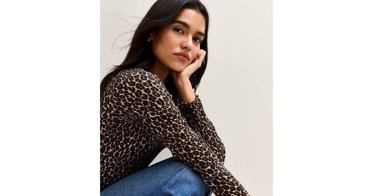 Brown Leopard Print Long Sleeve Top | New Look | New Look (UK)