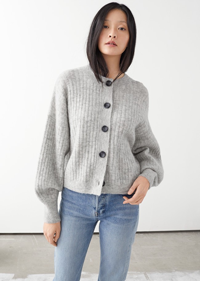 Oversized Ribbed Crewneck Cardigan | & Other Stories (EU + UK)