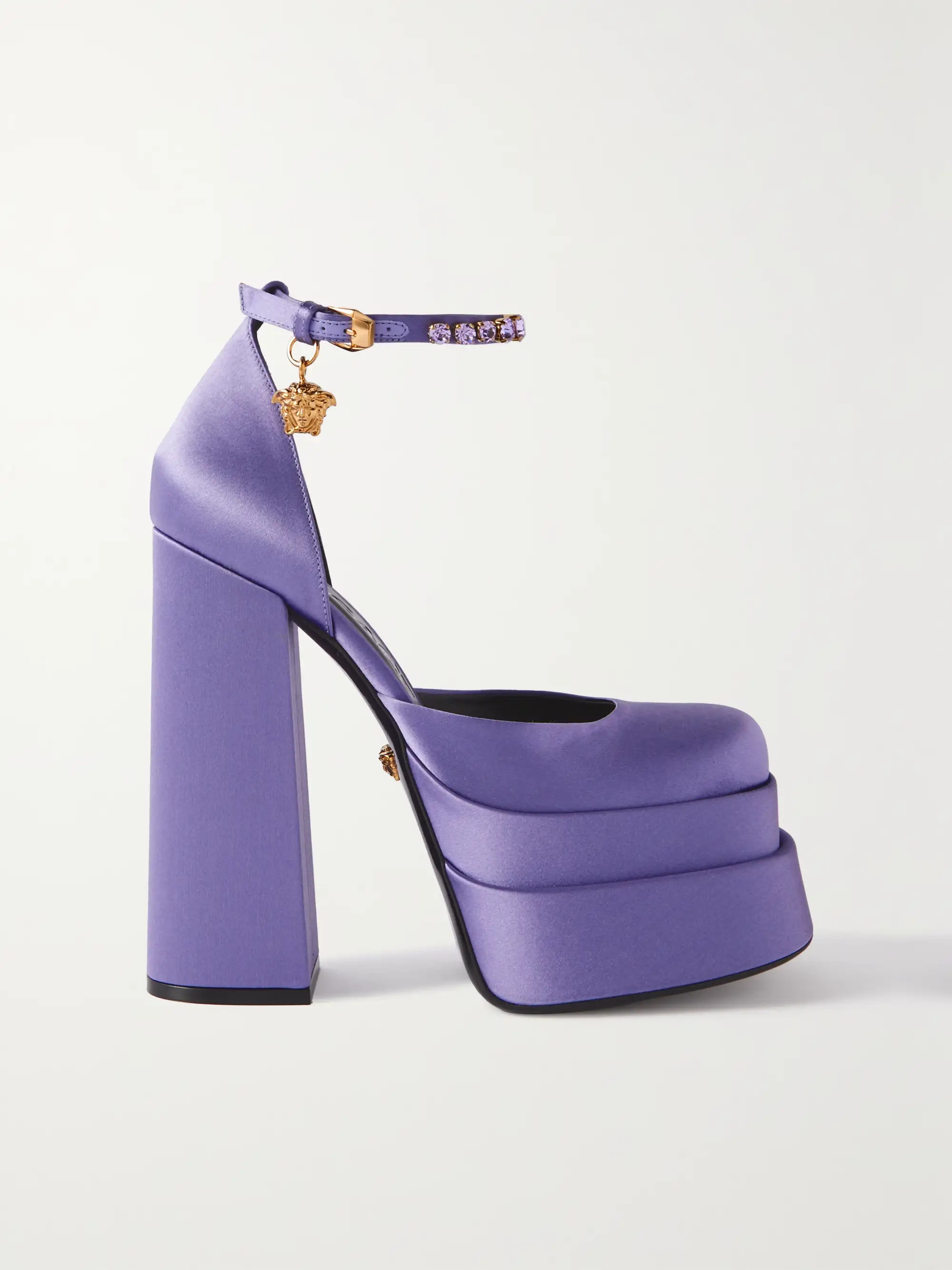 Medusa Aevitas embellished satin platform pumps | NET-A-PORTER (US)