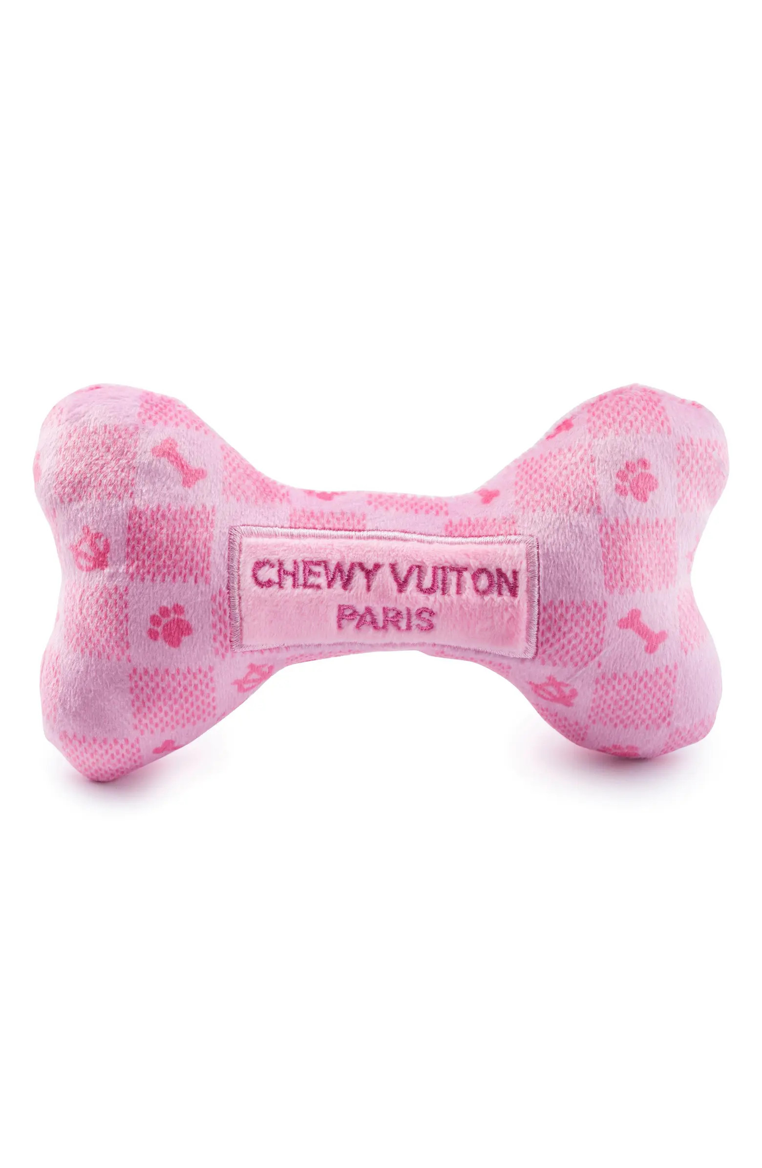 Haute Diggity Dog Chewy Vuiton Checker Bone Plush Dog Squeaker Toy | Nordstrom | Nordstrom