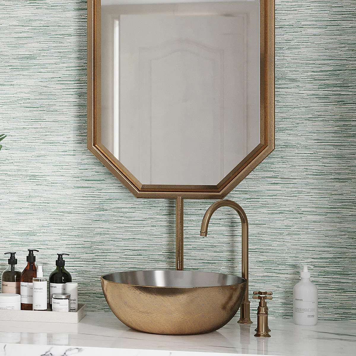 Chambray Green Thread Porcelain Tile 24x48 | Tile Club