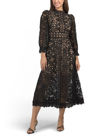 Long Sleeve Lace Maxi Dress for Women | Polyester/Spandex | Marshalls