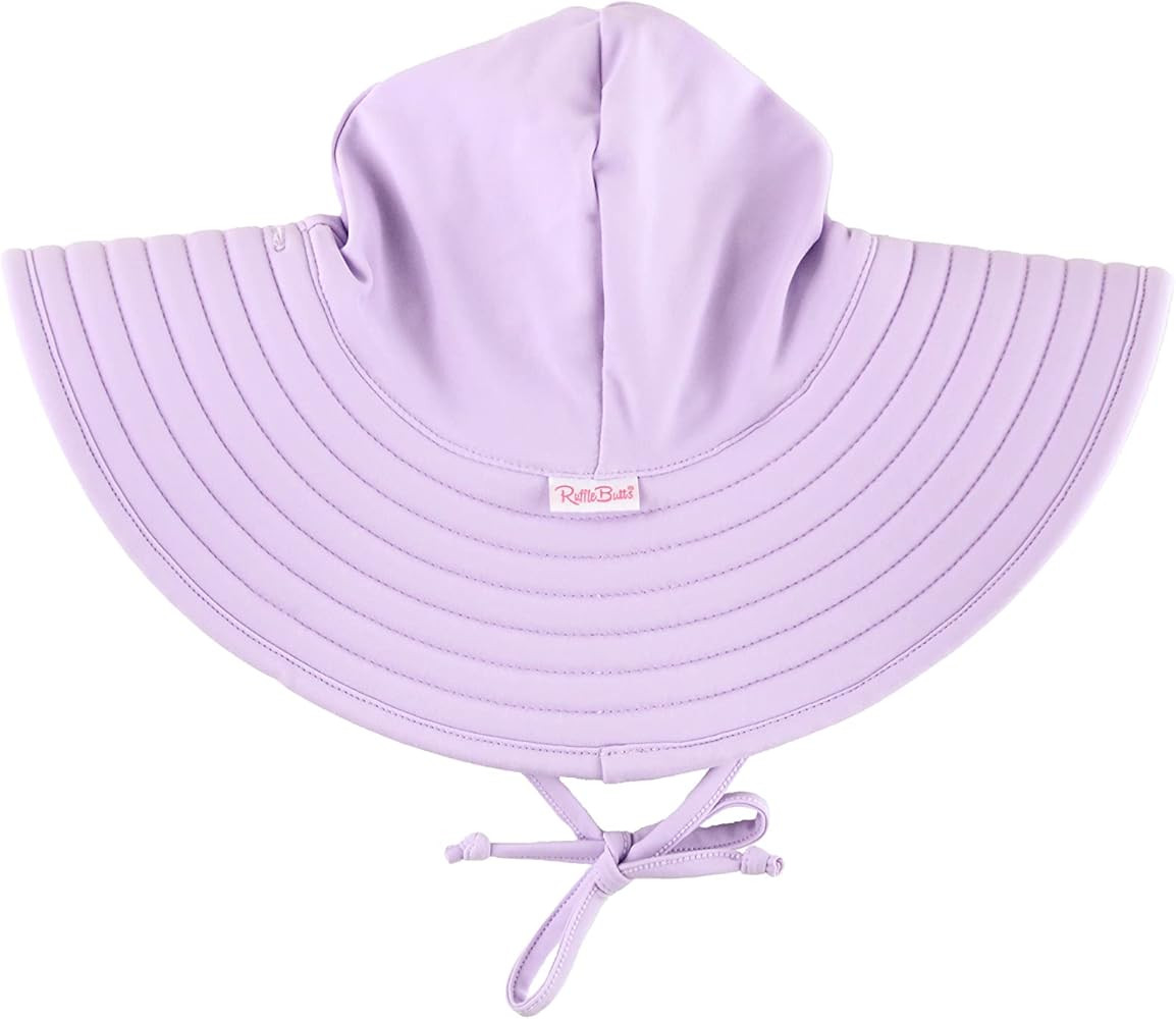 RuffleButts® Baby/Toddler Girls UPF 50+ Sun Protective Wide Brim Swimwear Sun Hat | Amazon (US)
