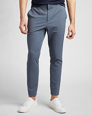 Extra Slim Striped Dusty Blue Tech Jogger Dress Pant | Express
