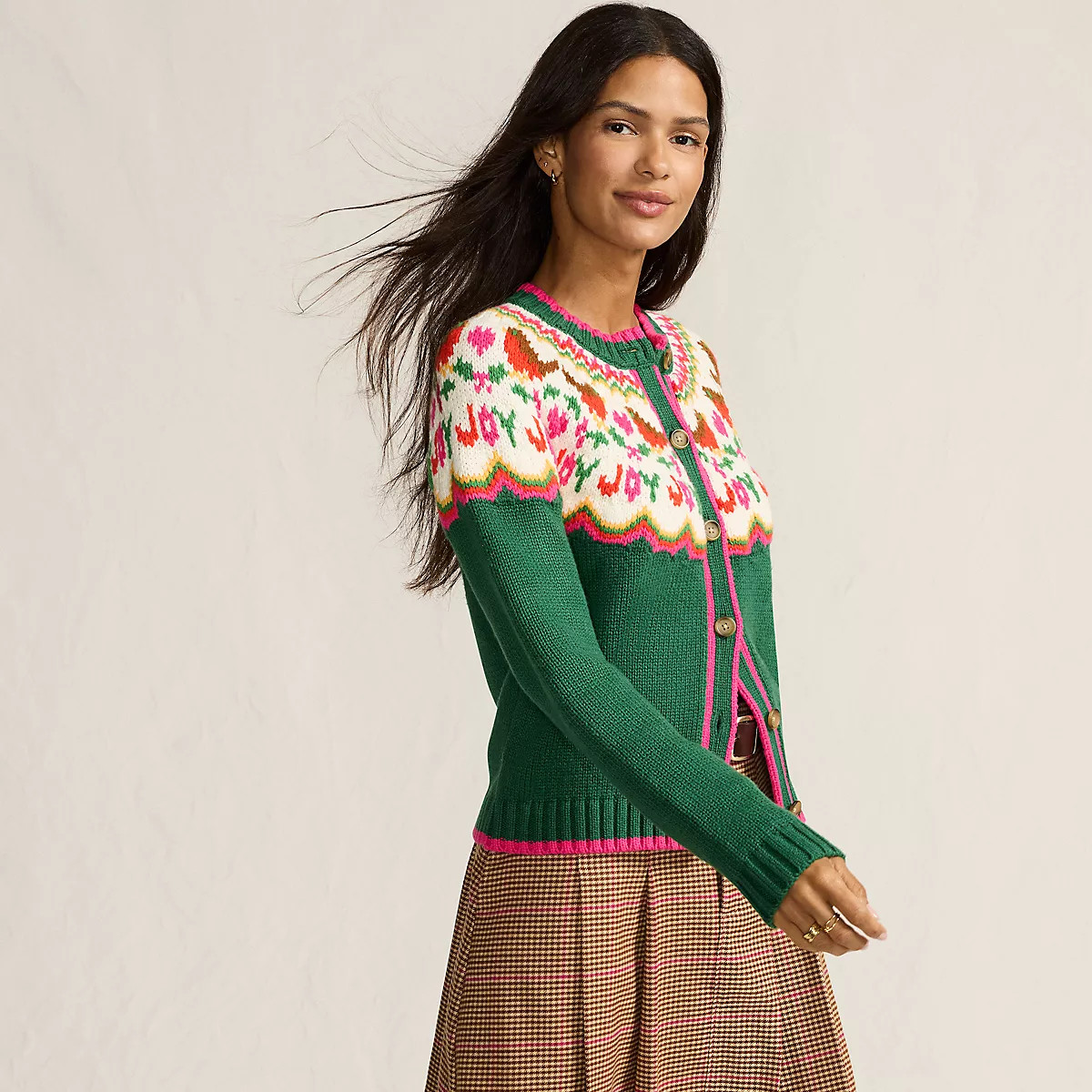 Women's Lofty Fair Isle Cardigan Sweater | Lands' End (US)