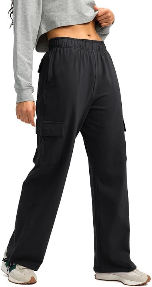 Viodia Womens Cargo Sweatpants High Waisted Wide Leg Baggy Cotton Pants Straight Leg Loose Jogger... | Amazon (US)
