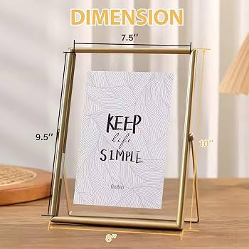 Set of 2 Gold Floating Frame 8x10, Tabletop Photo Frames for Picture Sizes 5x7'', 6x8'' 7x9'', Me... | Amazon (CA)