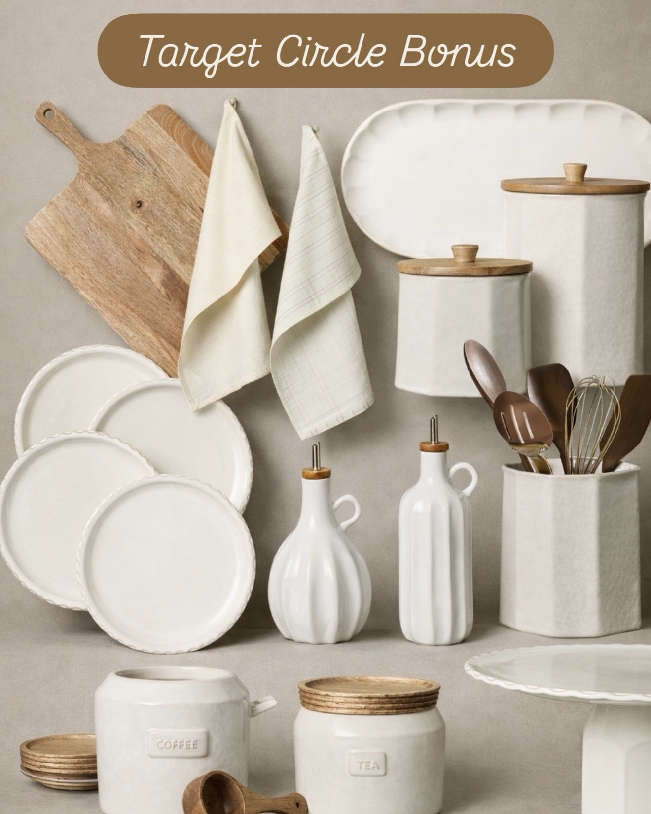 Target Circle Bonus Kitchen Finds 🤍

Follow @farmtotablecreations on Instagram for more home finds and styling ideas 🤍

Pretty + practical kitchen staples that instantly elevate your space—ceramic canisters, classic white serveware, and wood accents I’m loving right now.

Save $15 when you spend $80 on select home items with the Target Circle Bonus 🙌🏼

#targethome #kitchenstorage

#LTKHome #LTKSaleAlert