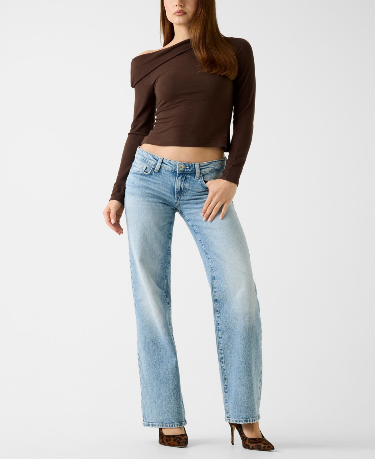 Guess Women's Low-Rise Slouchy Jeans - Rose Petal Wash | Macy's